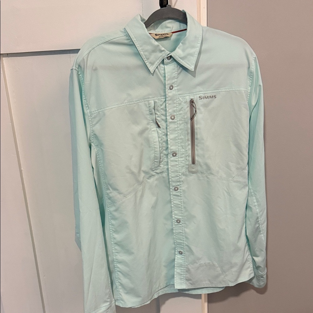 Simms Light Mint Green Long Sleeve Button-Down Shirt